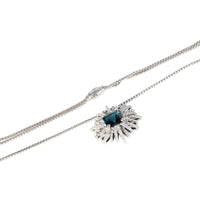 David Yurman Starburst Blue Topaz Diamond Necklace in Sterling Silver