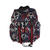 Gucci Navy & Red Techno Canvas Gucci Ghost Backpack