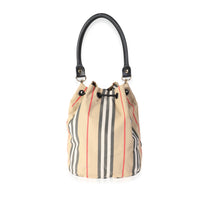 Burberry Archive Beige Icon Stripe Nylon Phoebe Drawstring Bag