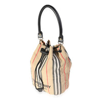 Burberry Archive Beige Icon Stripe Nylon Phoebe Drawstring Bag