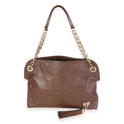 Louis Vuitton Limited Edition Brown Embossed Leather Paris Souple Wish Bag