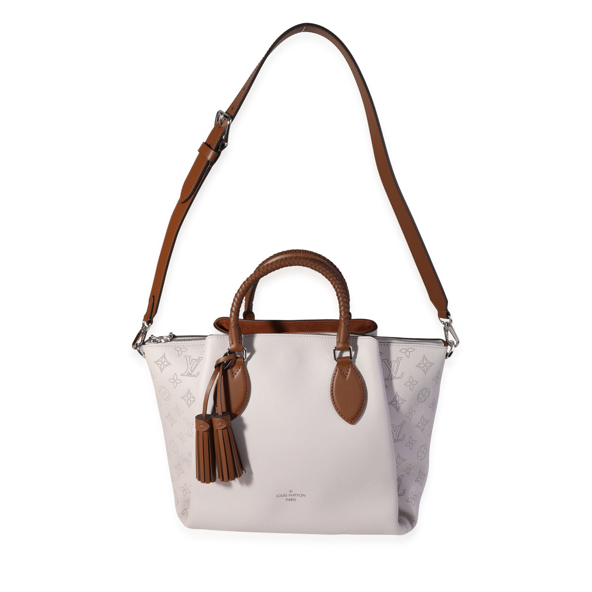 LOUIS VUITTON HAUMEA Tote Bag in Galet Color Smooth and Perforated Calf  Leather