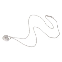 Tiffany & Co. Diamond Heart Lock Pendant in Platinum 0.25 Ctw on a Chain