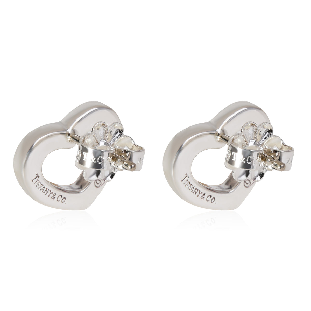 Tiffany & Co. Elsa Peretti Open Heart Earrings in Sterling Silver