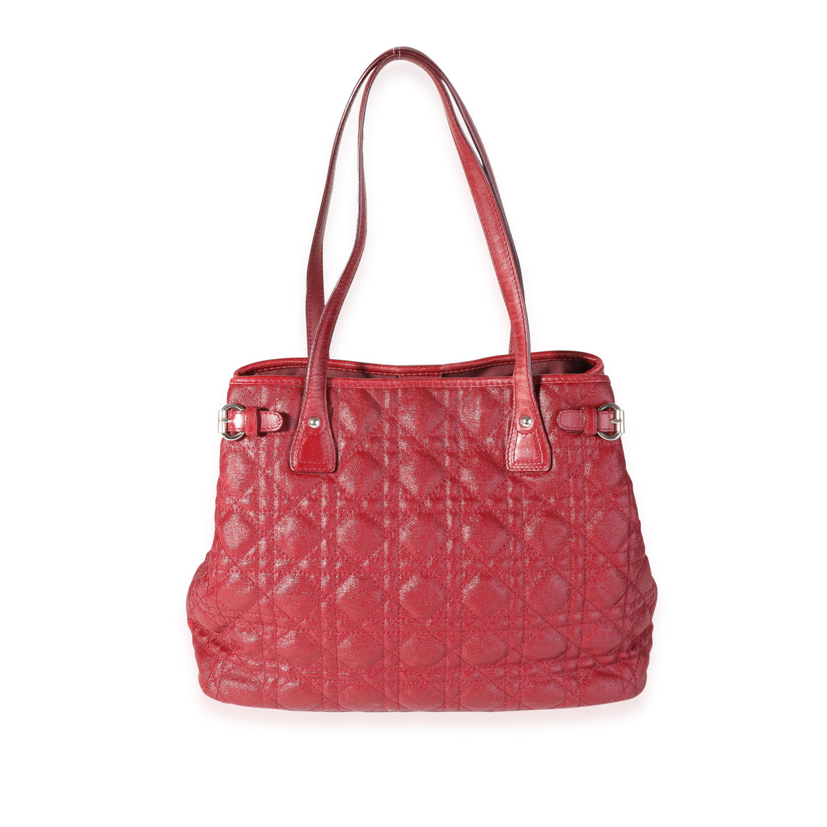 Dior Red Cannage Coated Canvas Panarea Tote