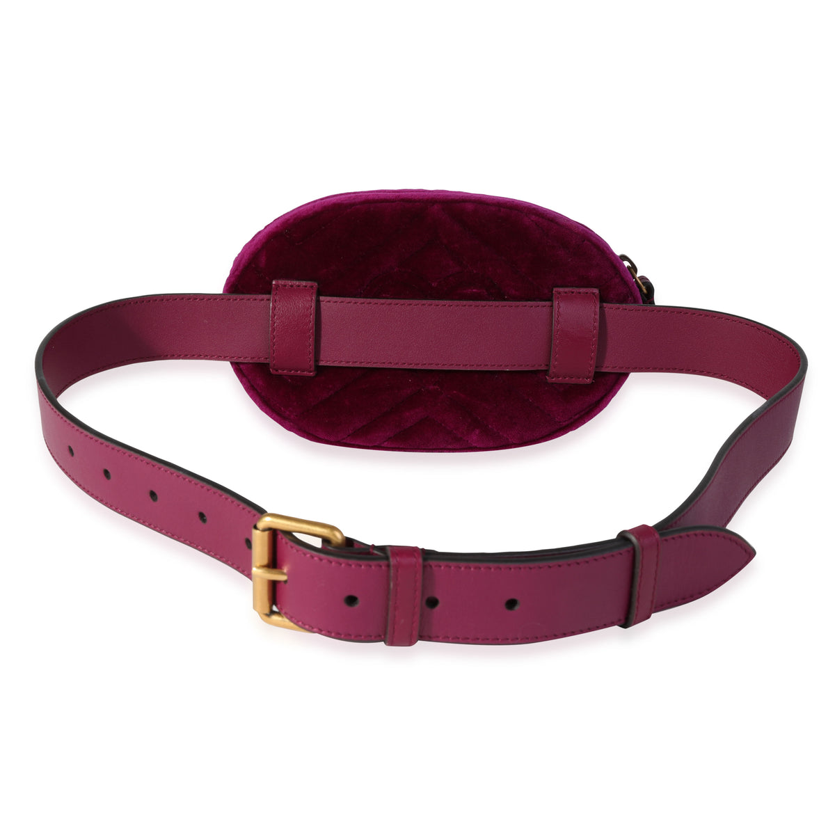 Gucci GG Marmont Belt Bag Matelasse Velvet Purple