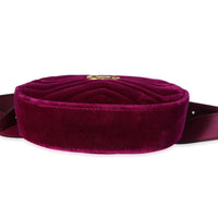 Gucci Purple Matelassé Velvet GG Marmont Belt Bag