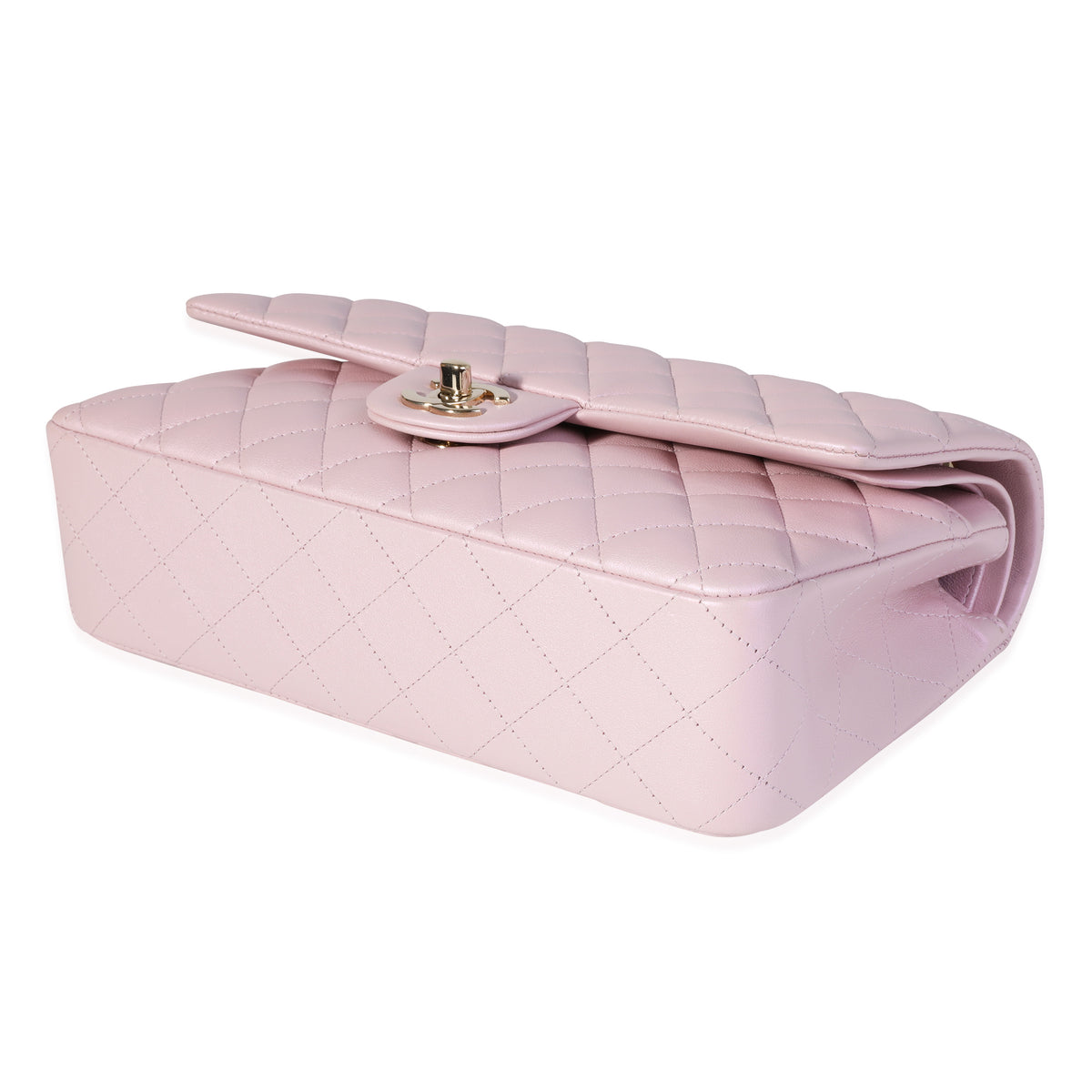 Chanel Iridescent Pink Quilted Calfskin Medium Classic Double Flap