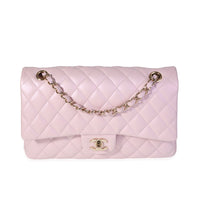 Chanel Iridescent Pink Quilted Calfskin Medium Classic Double Flap Bag