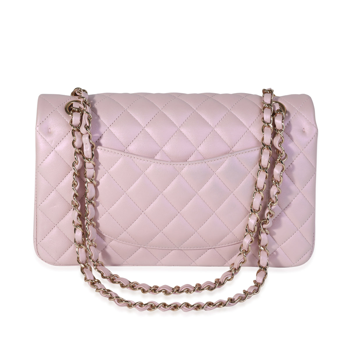Chanel Iridescent Pink Quilted Calfskin Medium Classic Double Flap Bag, myGemma