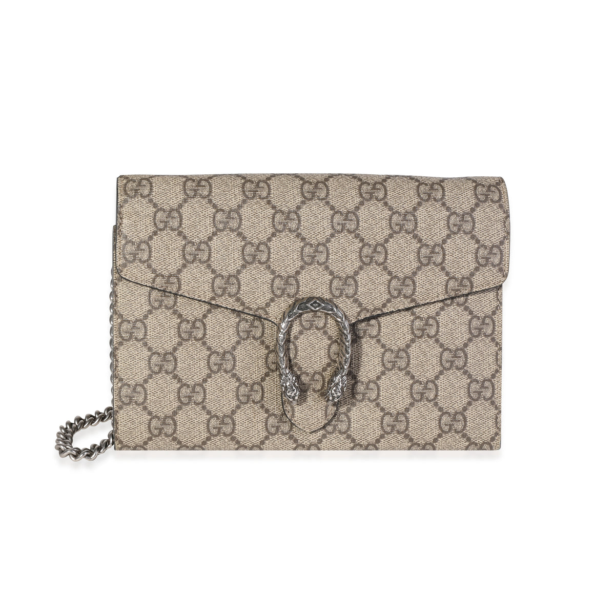 Gucci Brown GG Supreme Dionysus Chain Wallet