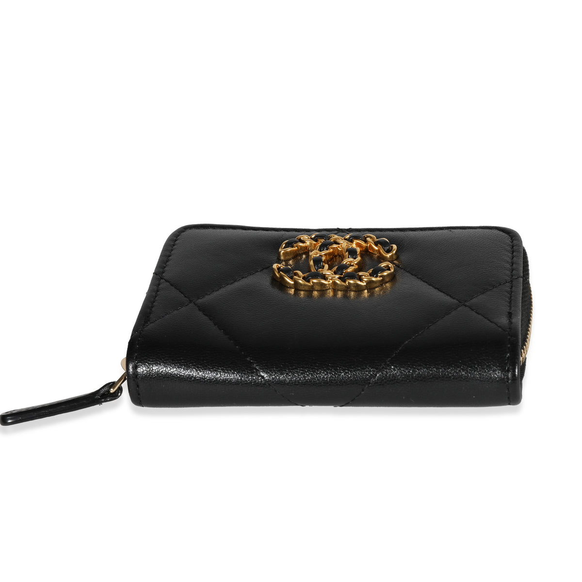 Chanel Runway Black Lambskin Flap Coin Purse with Chain ref.313649