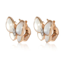 Van Cleef & Arpels Two Butterfly Mother Of Pearl Earrings in 18k Rose Gold