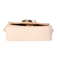 Chloe Peach Lizard-Embossed Leather Mini C Bag