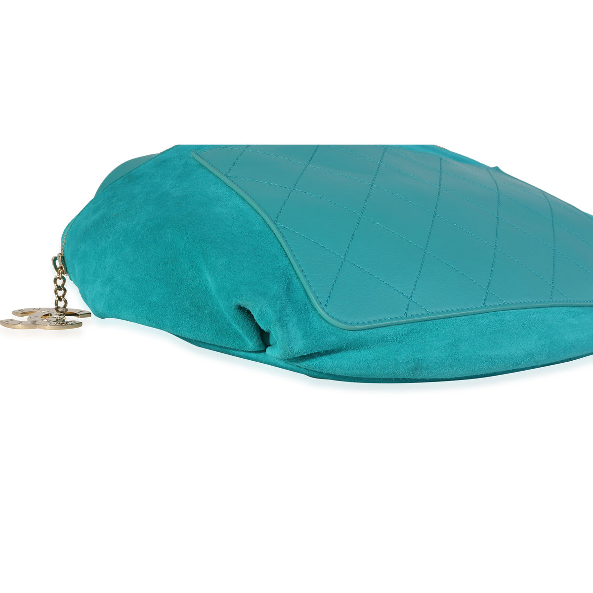Chanel x Pharrell Williams Teal Suede & Quilted Calfskin Oversize Waist Bag