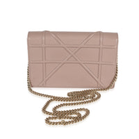 Dior Mauve Pebbled Leather Diorama Chain Wallet