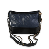 Chanel Black & Blue Quilted Aged Calfskin Large Gabrielle Hobo, myGemma, CH