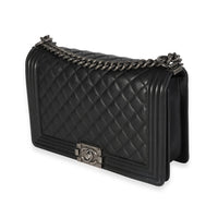 Chanel Black Quilted Calfskin Medium Boy Bag