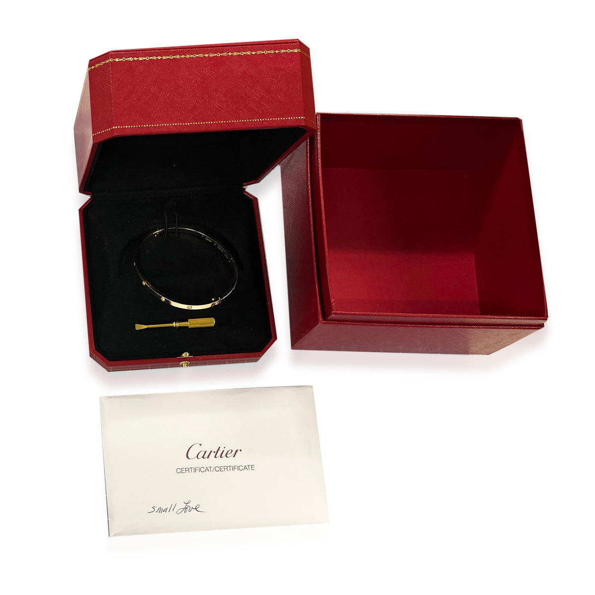 Cartier Love Diamond Small  Bracelet in 18k Yellow Gold (Size 20)