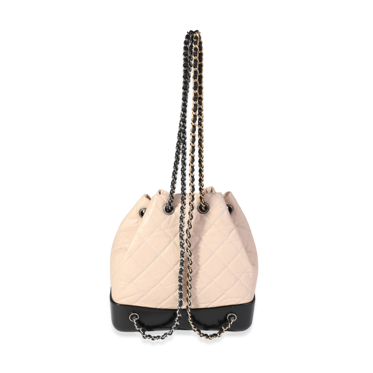 chanel gabrielle backpack mini Small Quilted Tweed PVC 25M Made in Italy. Chanel Black Lambskin Leather Small