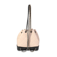 Chanel Beige & Black Quilted Aged Calfskin Small Gabrielle Backpack