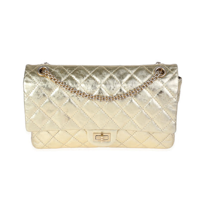 Chanel Metallic Gold Quilted Calfskin Reissue 2.55 226 Double Flap Bag