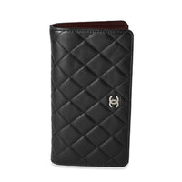 Chanel Black Quilted Lambskin Yen Wallet