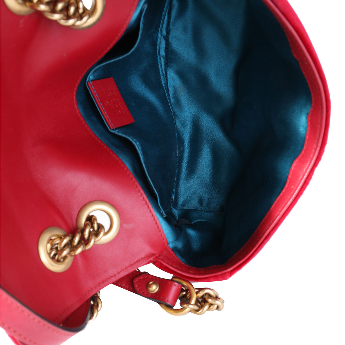Red Velvet Matelassé Mini Marmont Shoulder Bag