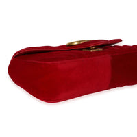 Red Velvet Matelassé Mini Marmont Shoulder Bag