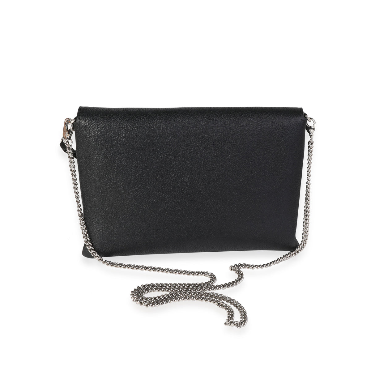 Louis Vuitton Pochette Rock Me Chain Leather Silver Clutch Bag Long Wallet