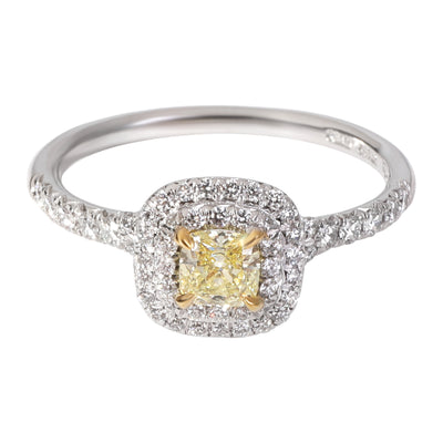 Tiffany & Co. Soleste Fancy Yellow Diamond Engagement Ring in Platinum 0.56 ctw