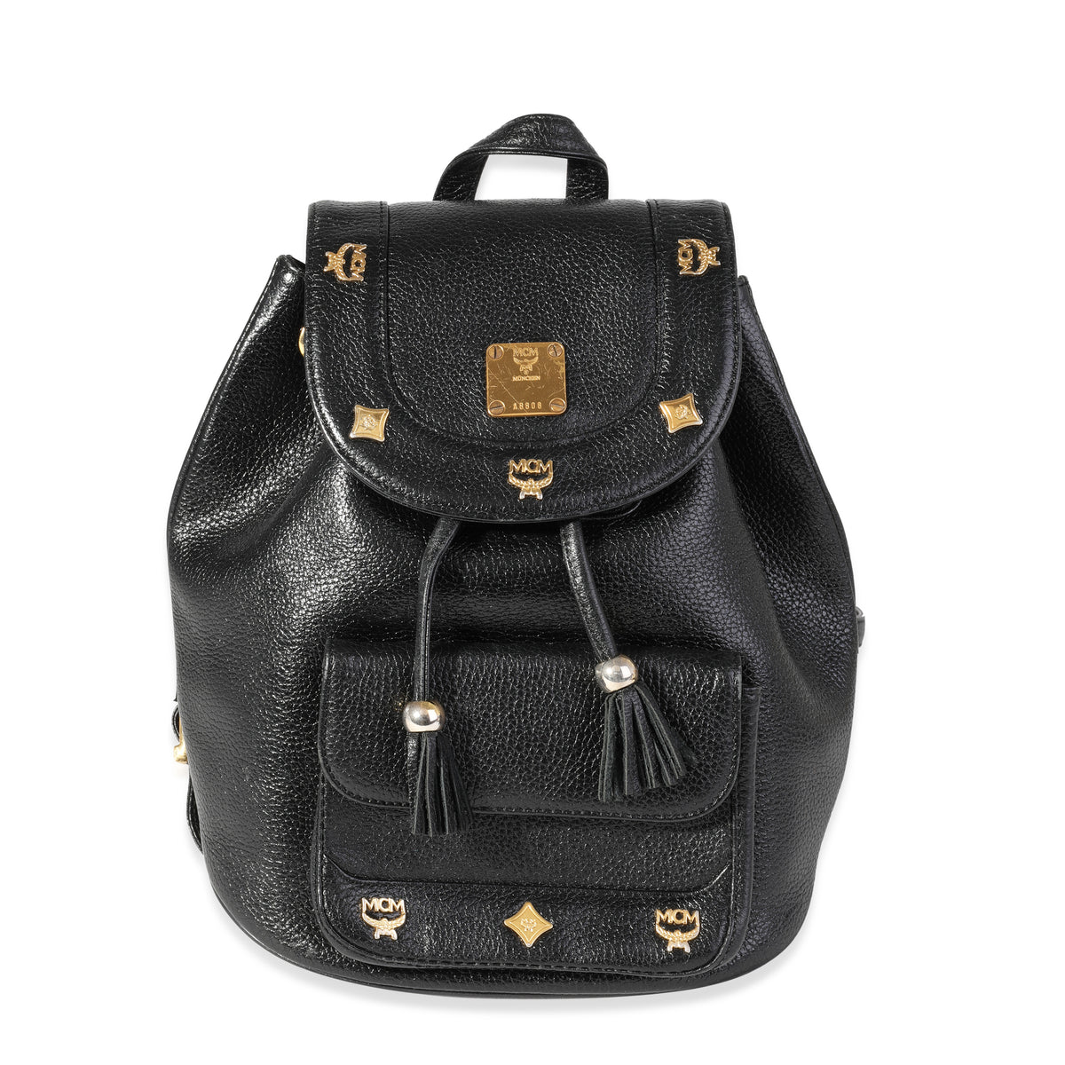 black vintage mini backpack MCM Vintage Black Leather Backpack | myGemma