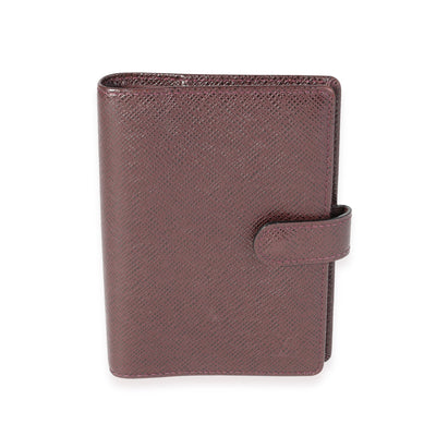 Louis Vuitton Burgundy Taiga Small Agenda Cover