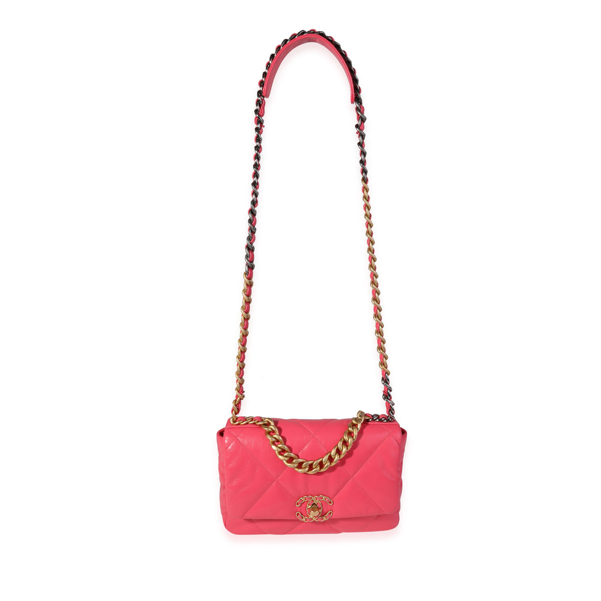 Chanel Pink Quilted Goatskin Medium Chanel 19 Bag, myGemma