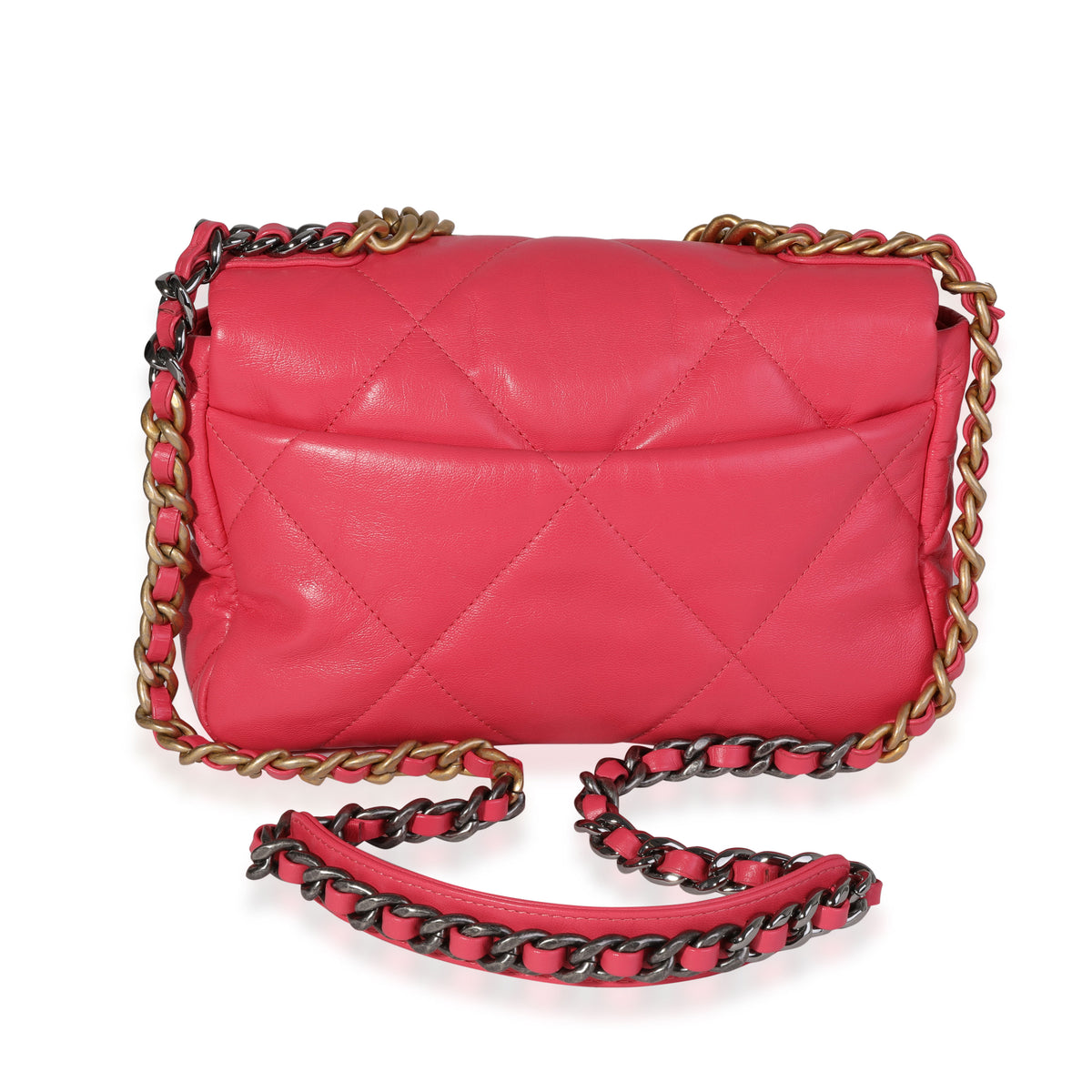 Chanel Pink Quilted Goatskin Medium Chanel 19 Bag