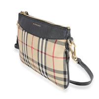 Burberry Beige Haymarket & Black Leather Crossbody