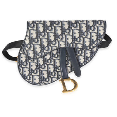 Dior Blue Oblique Jacquard Saddle Belt Pouch