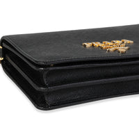 Prada Black Saffiano Leather Mini Chain Wallet