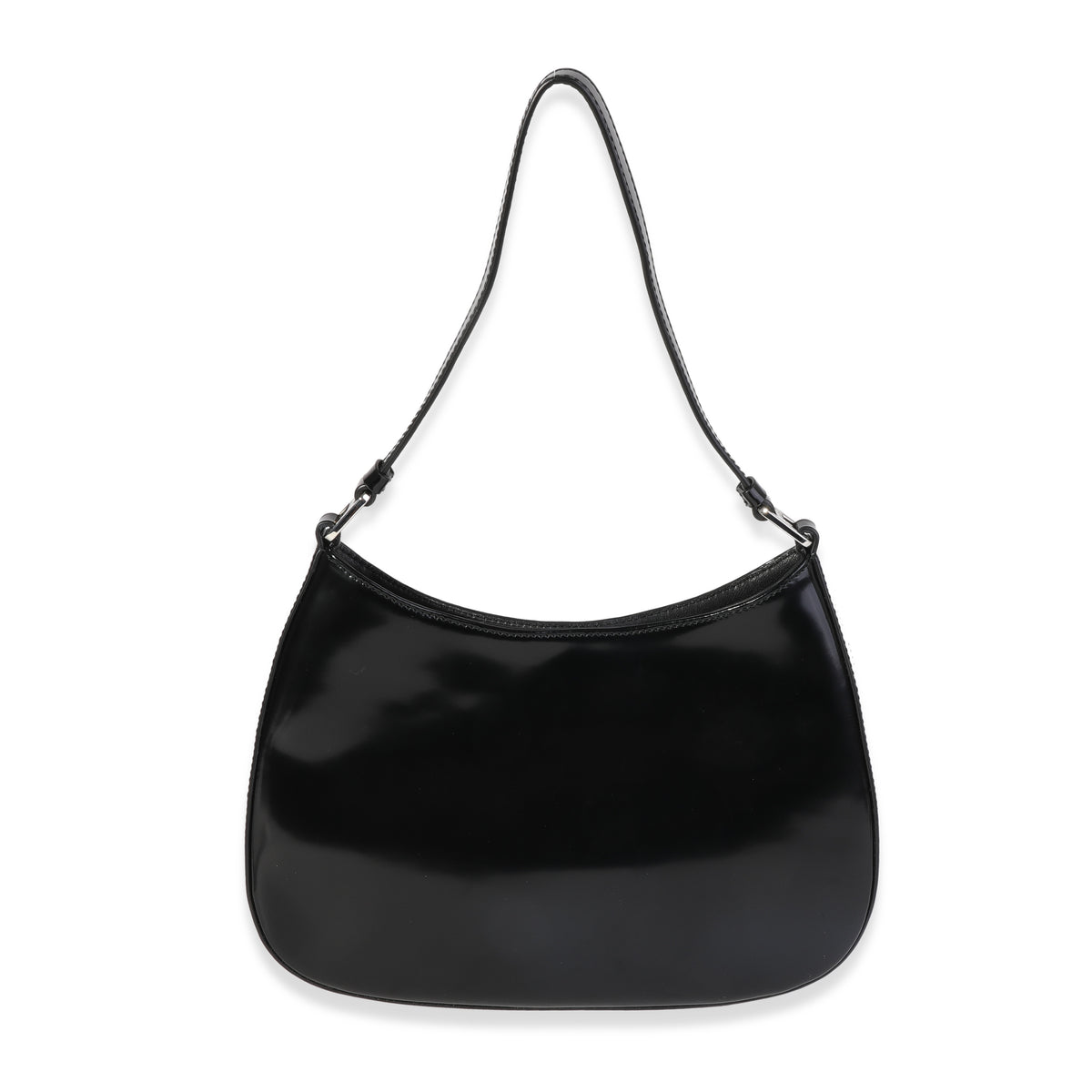 Prada Black Brushed Leather Cleo Bag
