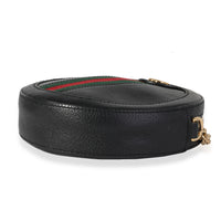 Gucci Black Leather & Web Round Ophidia Mini Bag