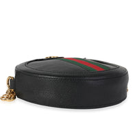 Gucci Black Leather & Web Round Ophidia Mini Bag