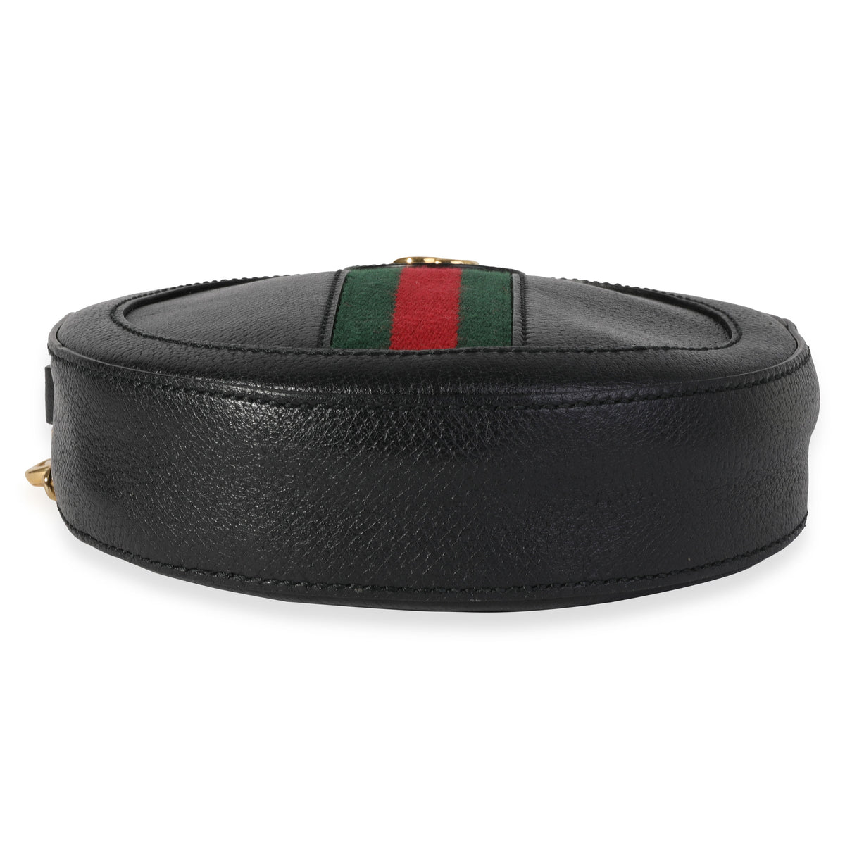 Gucci Black Leather & Web Round Ophidia Mini Bag