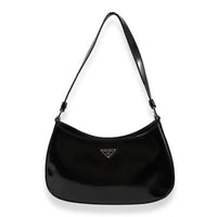 Black Brushed Leather Cleo Bag