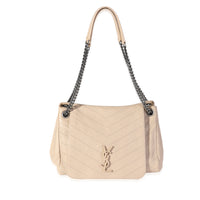 Saint Laurent Beige Chevron Leather Monogram Nolita Bag