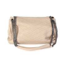 Saint Laurent Beige Chevron Leather Monogram Nolita Bag