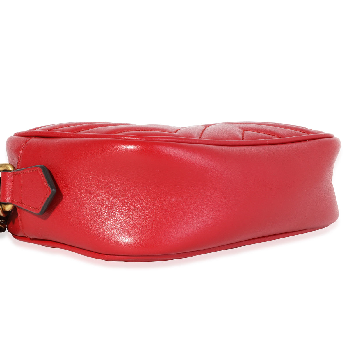 Gucci Red Matelassé Leather Mini Marmont Shoulder Bag