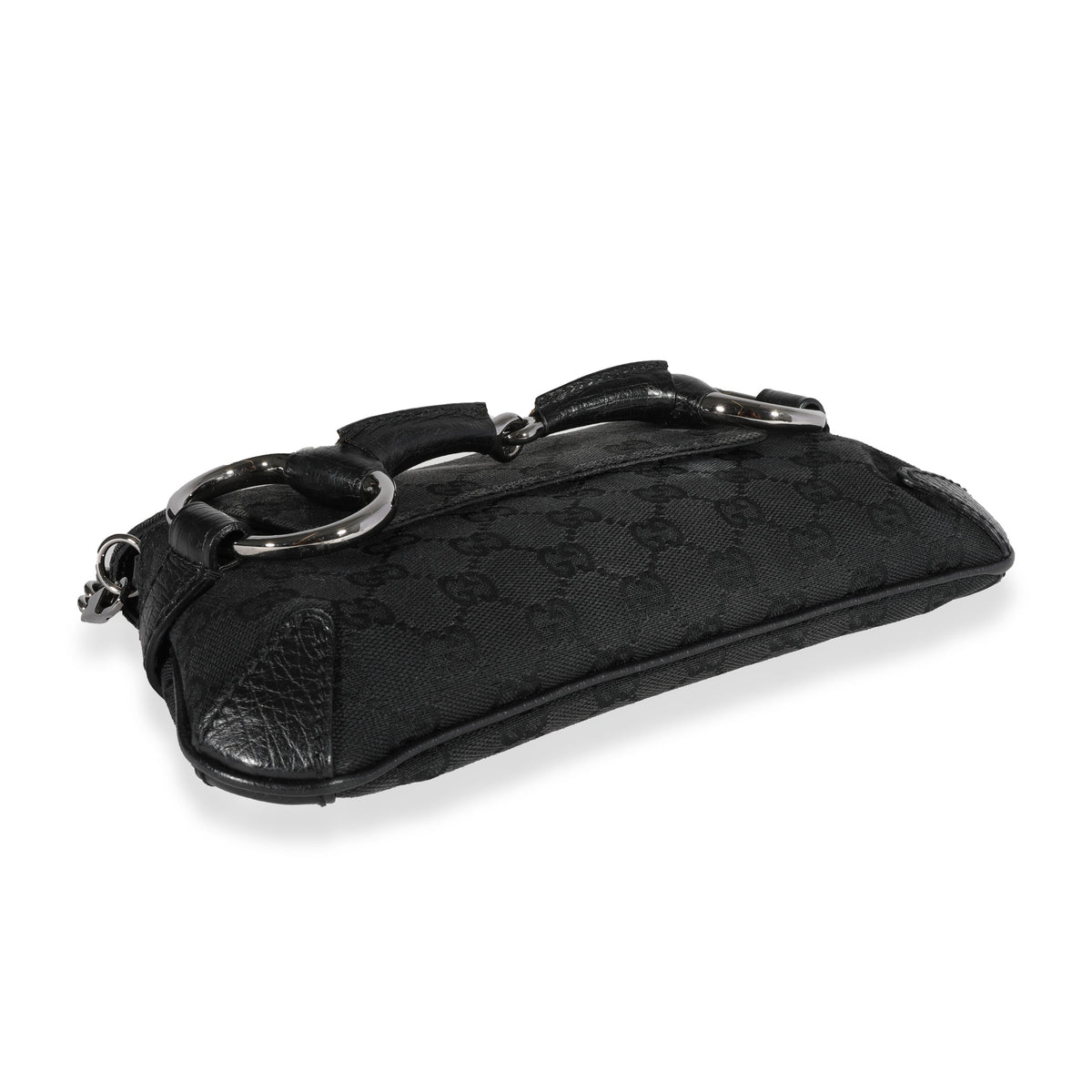 Gucci Black GG Canvas Horsebit Clutch