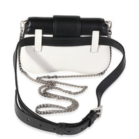 Prada Black & White City Calf Leather Sidonie Belt Bag