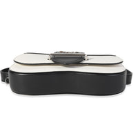 Prada Black & White City Calf Leather Sidonie Belt Bag