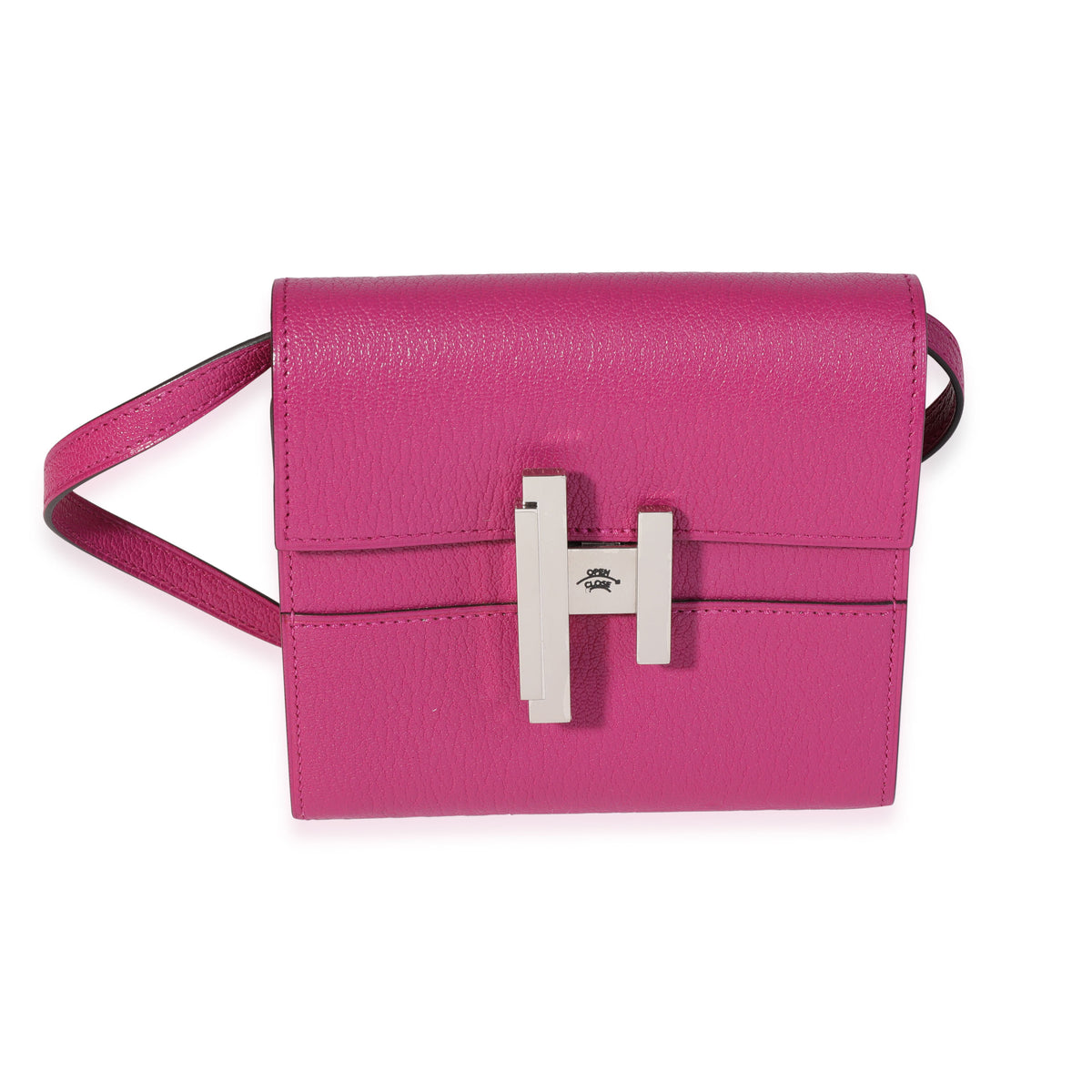 Hermès Rose Pourpre Chévre Mysore Mini Cinhetic Wallet PHW - Handbag | Pre-owned & Certified | used Second Hand | Unisex